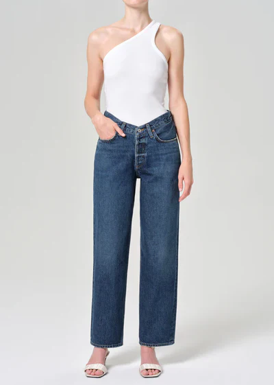AGOLDE V Waist Baggy Jeans in Nexus Blue