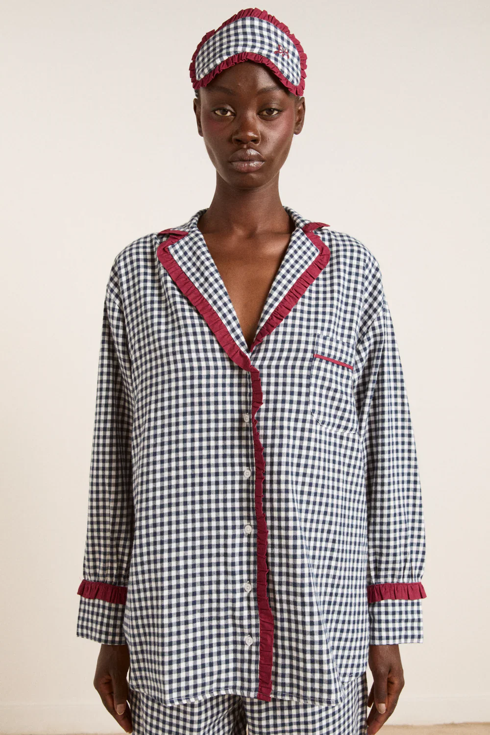 Antonia Pj Set in Navy Gingham