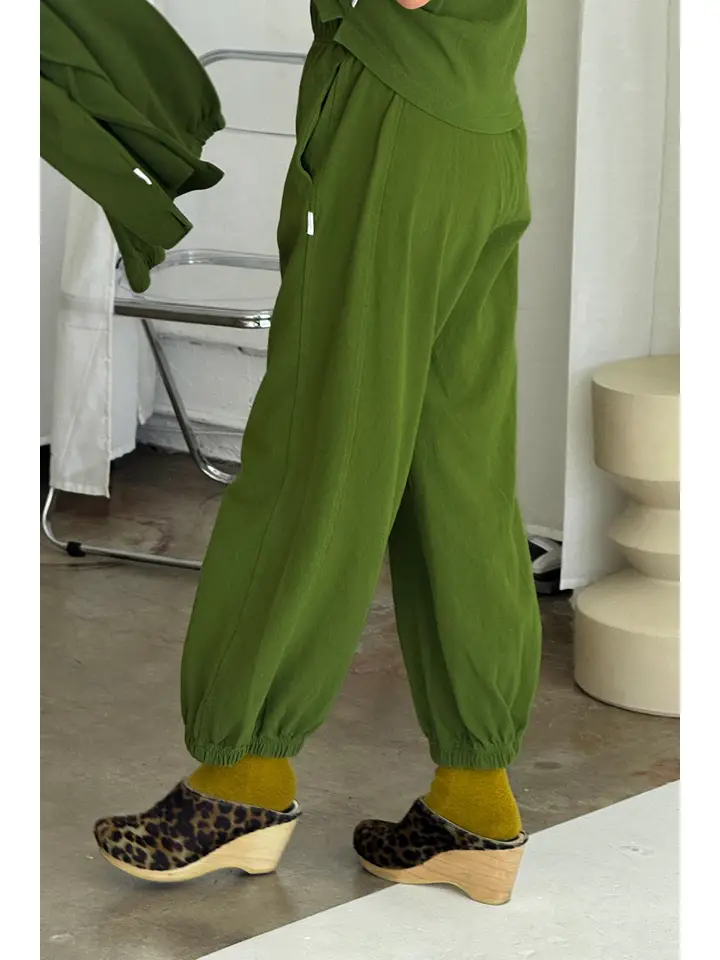 Balloon Pants in Collard Green - Image 2