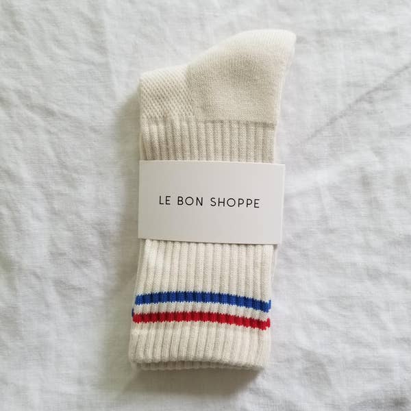 Striped Socks in Milk