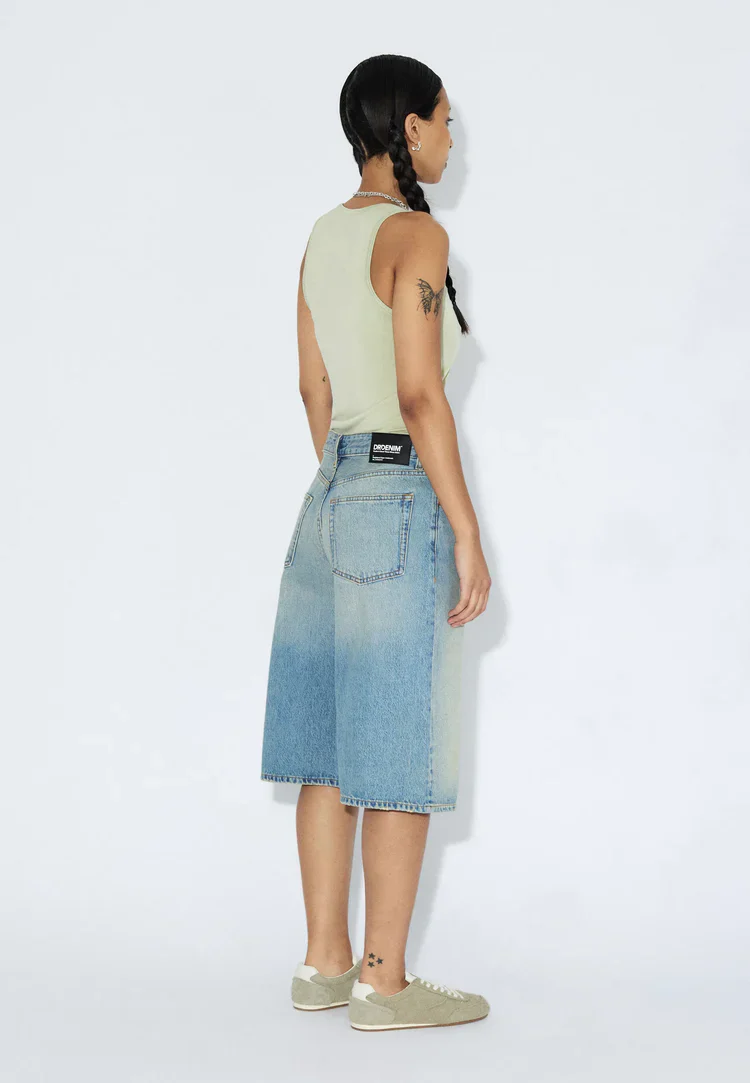 Bree Denim Shorts in Stream Aged Sky - Image 2