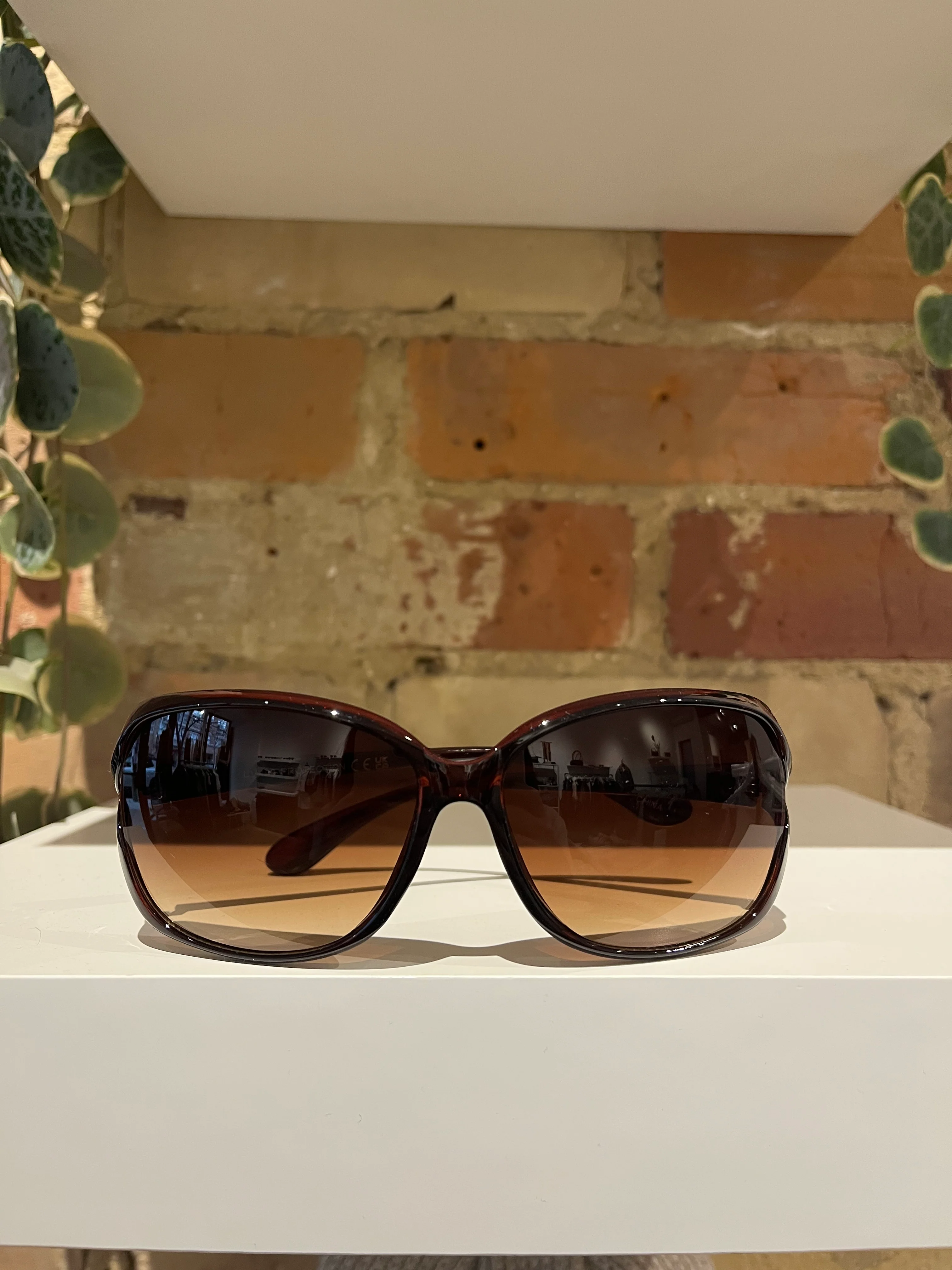 Brown Rounded Oversized Sunglasses