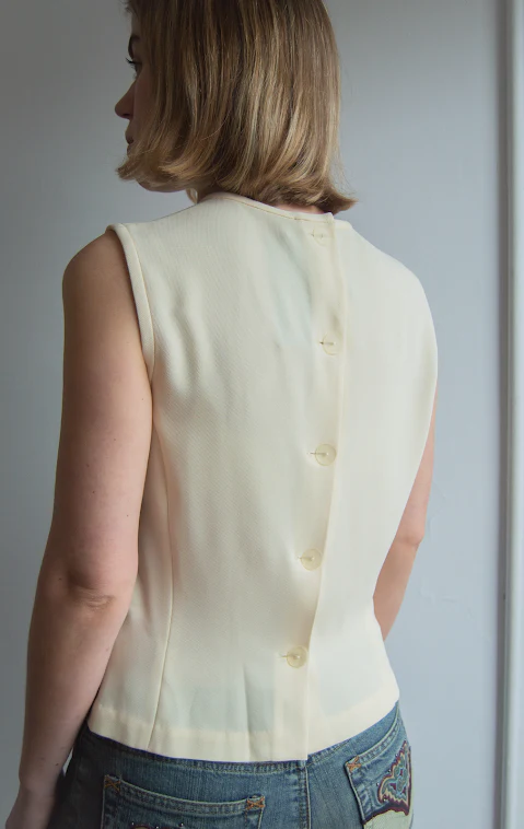 Butter Sleeveless Top with Back Buttons - Image 2