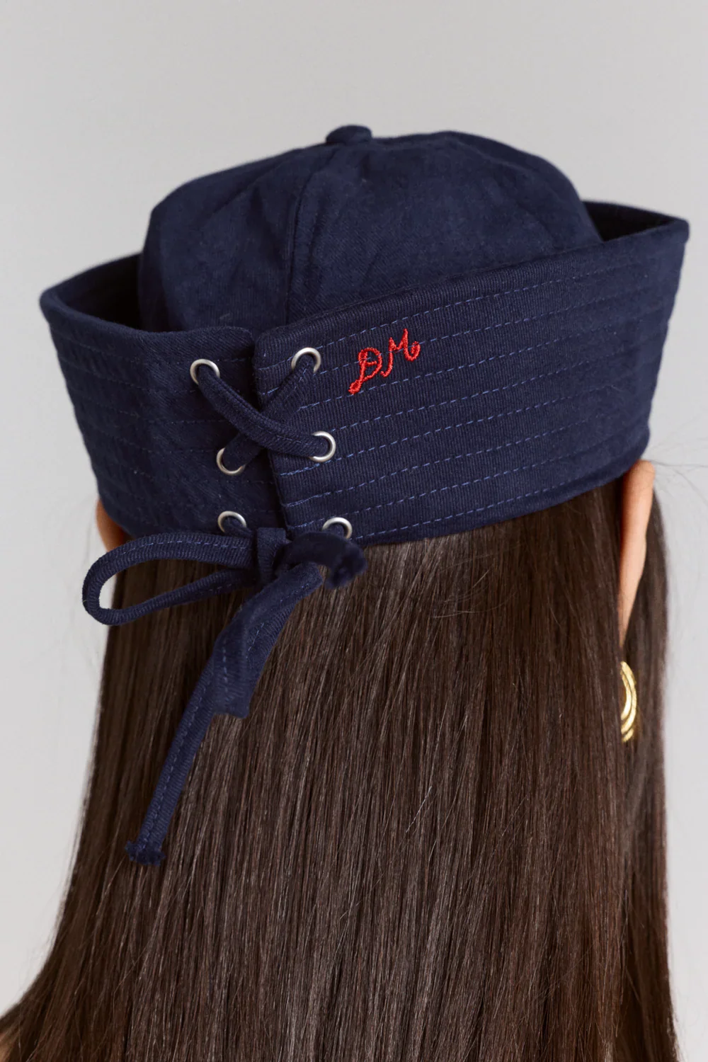 Cotton Sailor Hat - Navy - Image 2