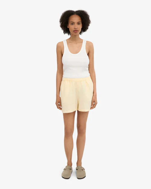 Linen Shorts in Soft Yellow - Image 2