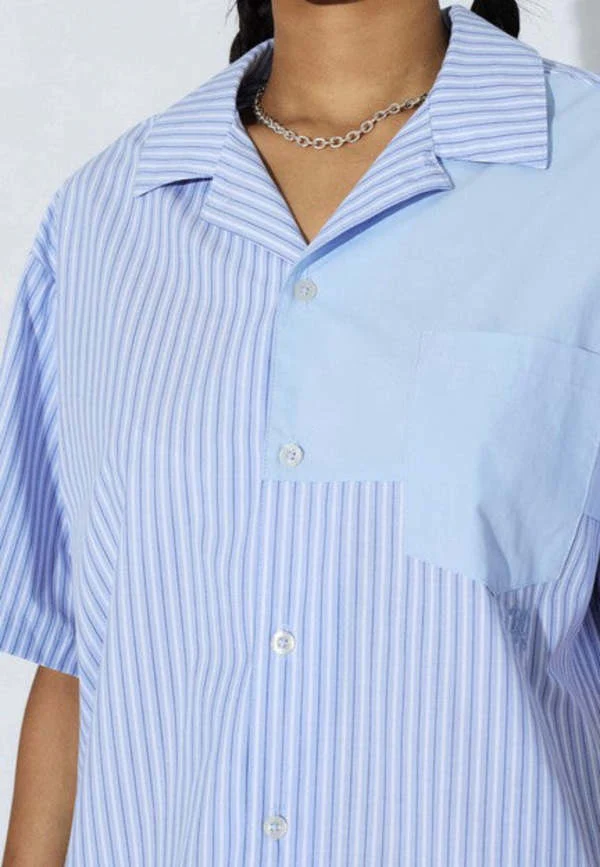 Mile Shirt in Light Blue Stripe Mono - Image 2