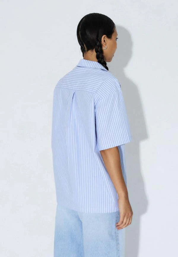 Mile Shirt in Light Blue Stripe Mono - Image 3