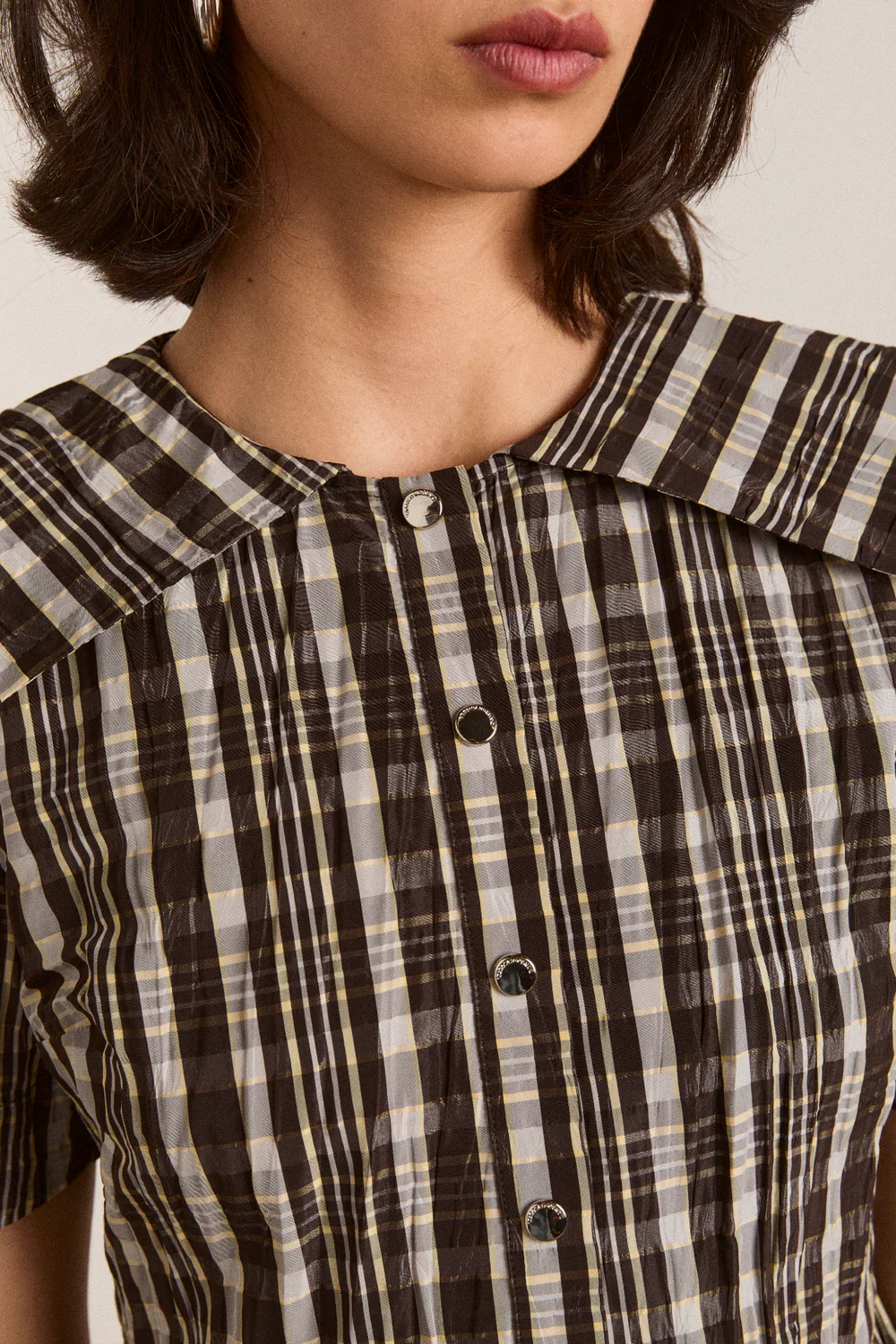 Miley Mini Dress - Yellow Check - Image 3