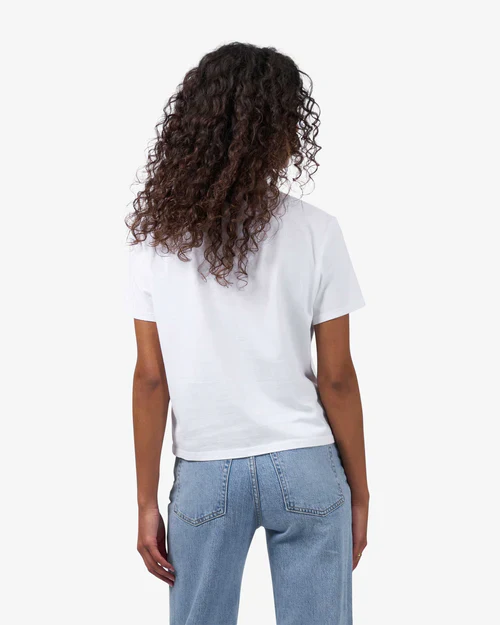 Organic Boxy Crop Tee in White - Image 4
