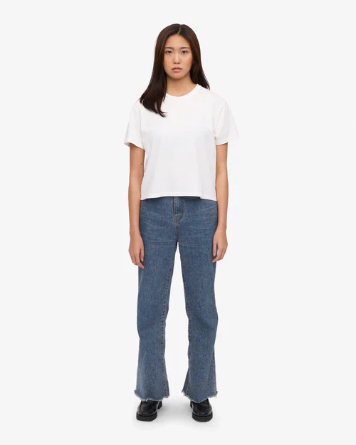 Organic Boxy Crop Tee in White - Image 7
