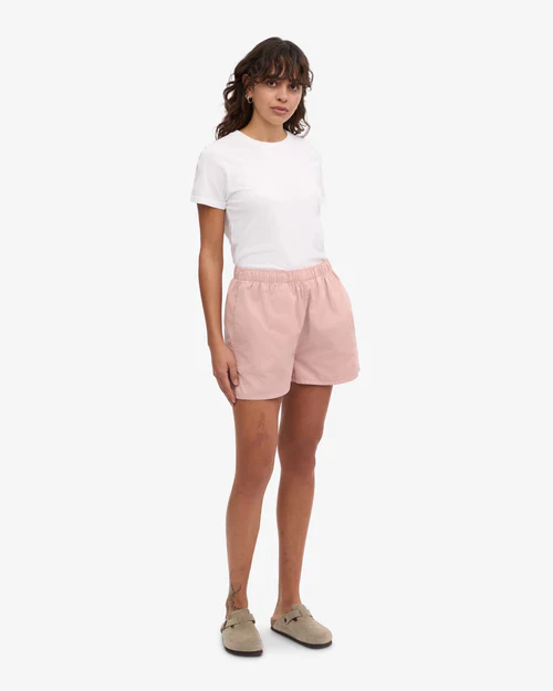 Organic Twill Shorts in Faded Pink - Image 2