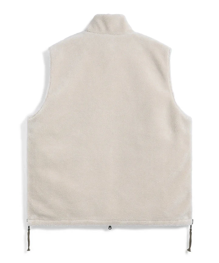 Reversible High Neck Down Vest in Olive and Cream - Image 3