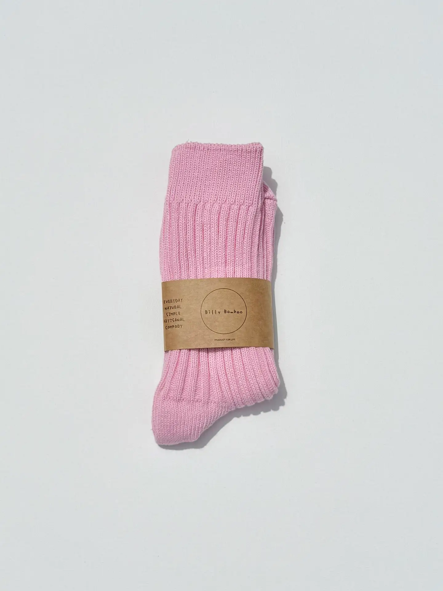 Ribbed Cotton High Socks in Sakura