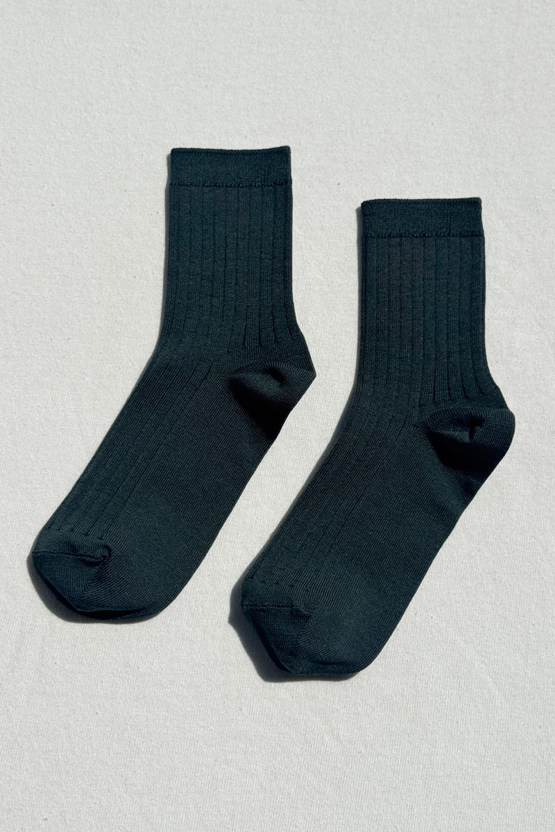 Ribbed Socks in Peacock