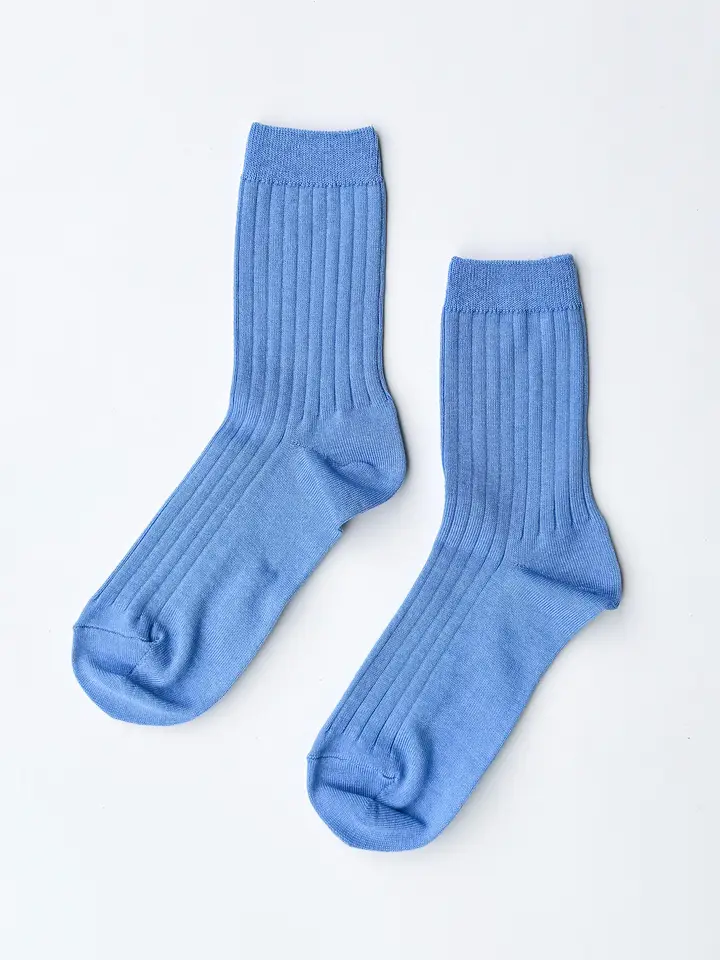 Ribbed Socks in Periwinkle Blue