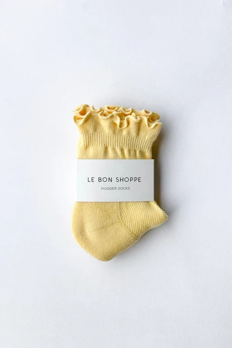 Ruffled Crew Socks in Banana Cream/Red - Image 2