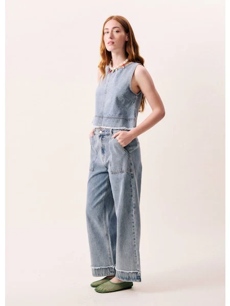 Aqualina Top in Blue Jean - Image 2