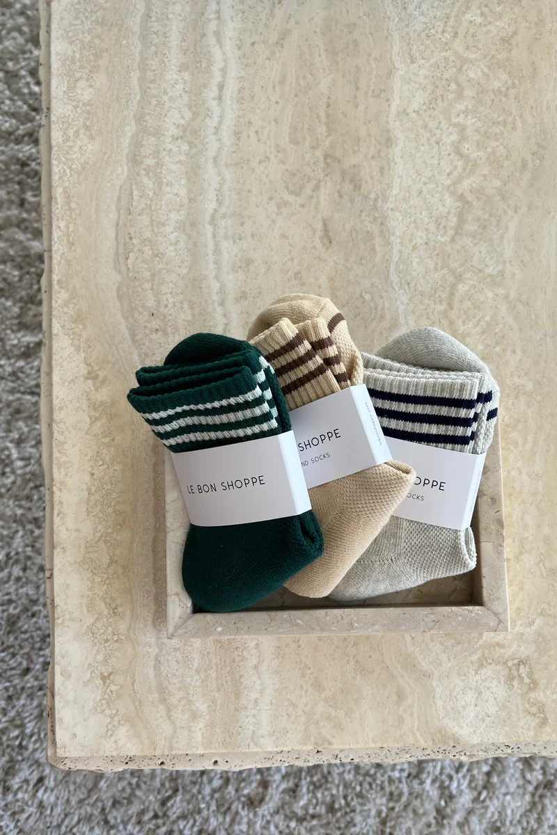 Short Striped Socks in Hunter Green - Image 4