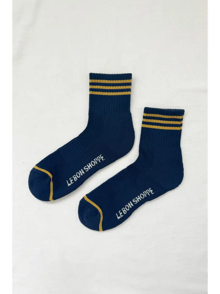 Short Striped Socks in Navy