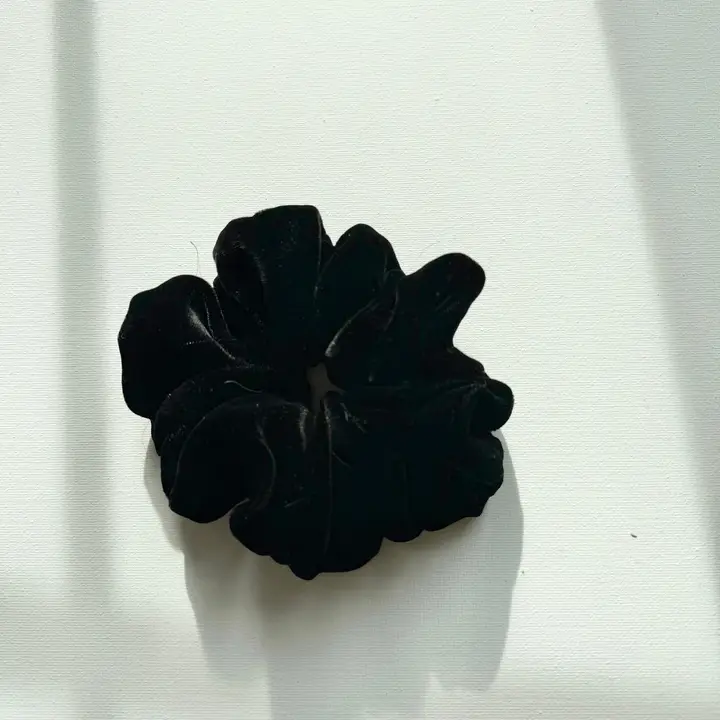 Silk Velvet Scrunchie in Black Ink