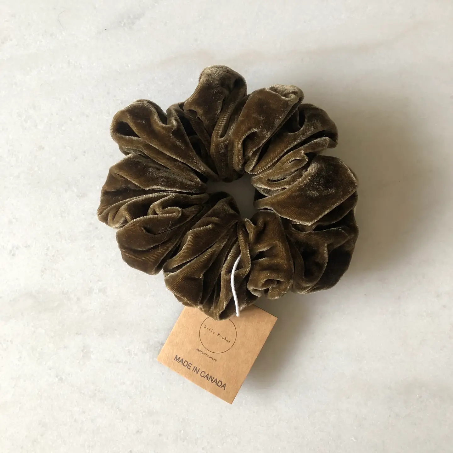 Silk Velvet Scrunchie in Chestnut Brown