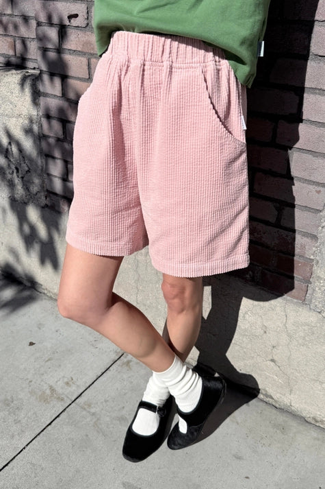 Soft Corduroy City Shorts in Baby Pink - Image 3