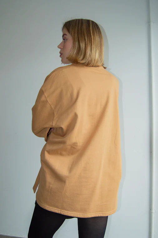 Sporty Beige, Black and White Quarter Zip Sweatshirt - Image 2
