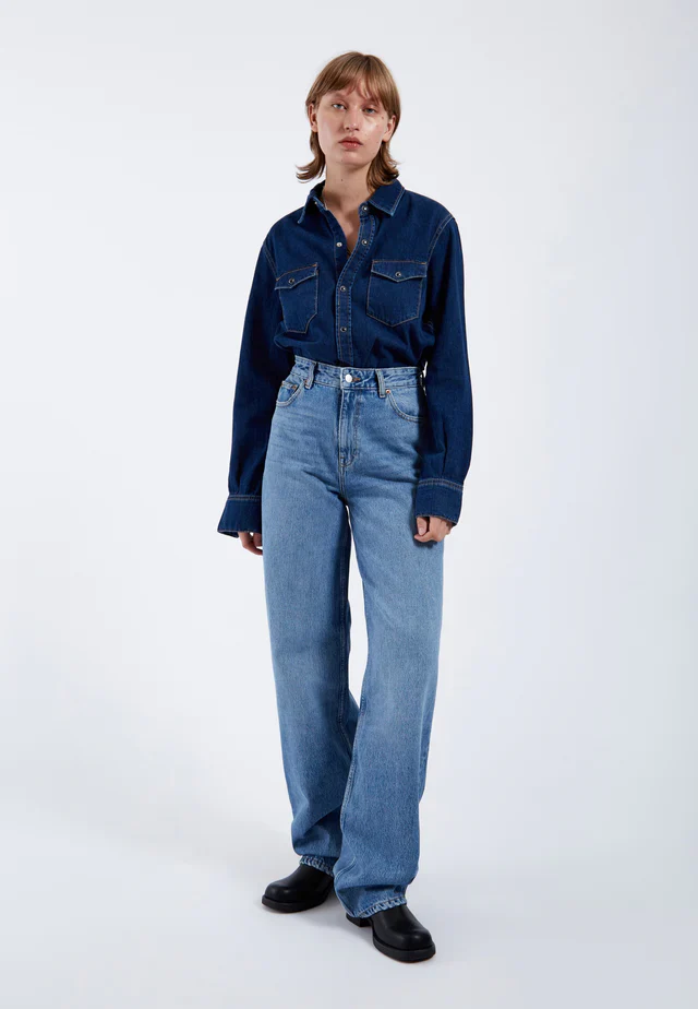 Sukie Denim Shirt in Dark Retro - Image 2
