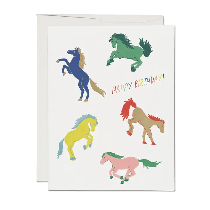 Wild Horses Birthday Greeting Card